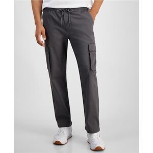 And Now This Mens Twill Straight Leg Cargo Casual Pants, Grey, 2XLW x 30L, DM